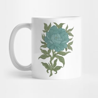 Chrysanthemum Antique Engraving Drawing Mug